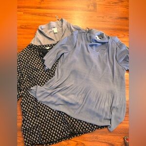 Lot of 3 2 blouse 1 cardigan work tops Caslon size l 
Pleione size xl isela xl